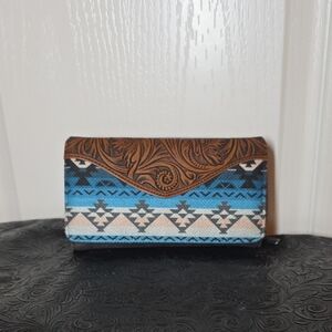 Montana West Brown and Blue Patterned Wallet
